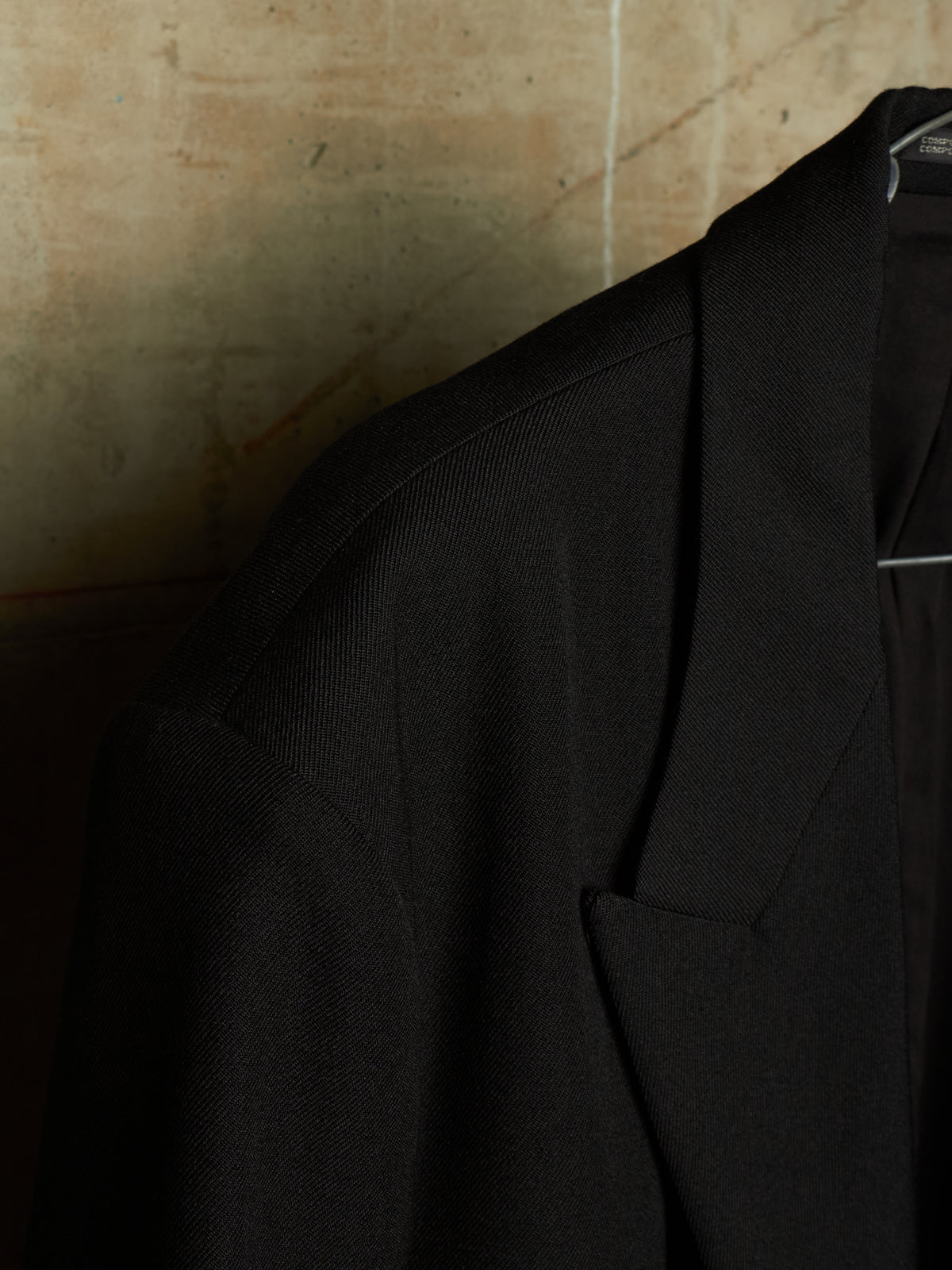 Yohji Yamamoto POUR HOMME AW25 Black Wool Army Gabardine Peak Lapel Oversized Blazer
