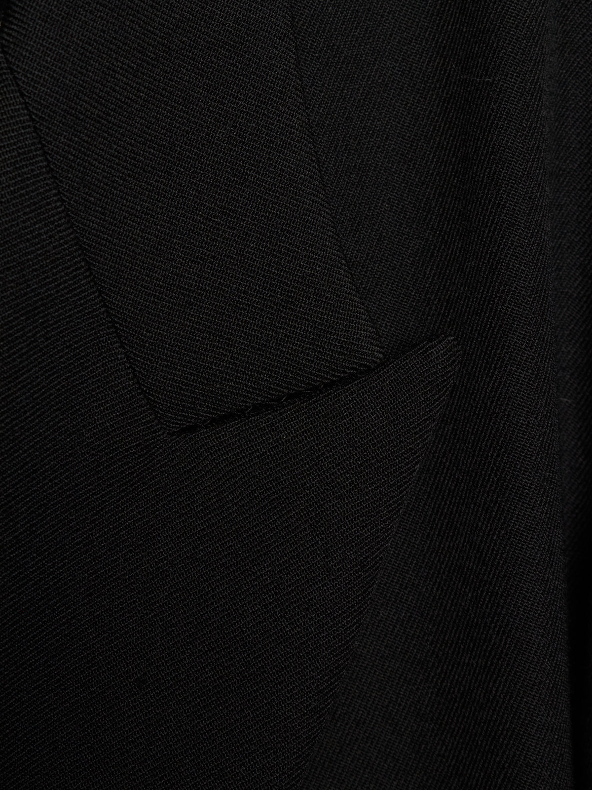 Yohji Yamamoto POUR HOMME AW25 Black Wool Army Gabardine Peak Lapel Oversized Blazer