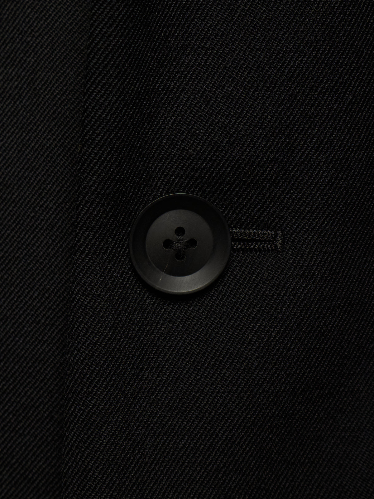 Yohji Yamamoto POUR HOMME AW25 Black Wool Army Gabardine Peak Lapel Oversized Blazer