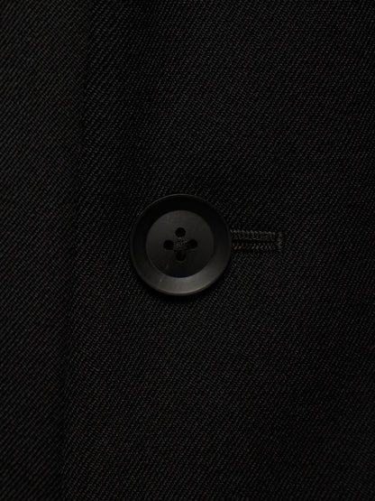 Yohji Yamamoto POUR HOMME AW25 Black Wool Army Gabardine Peak Lapel Oversized Blazer