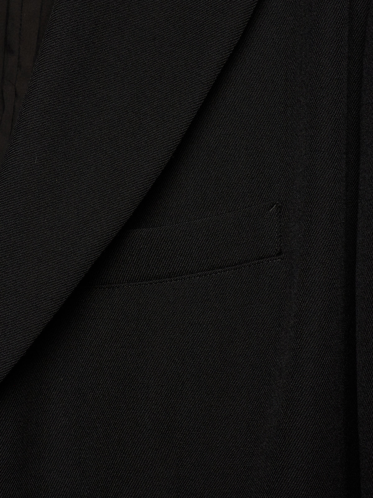 Yohji Yamamoto POUR HOMME AW25 Black Wool Army Gabardine Peak Lapel Oversized Blazer