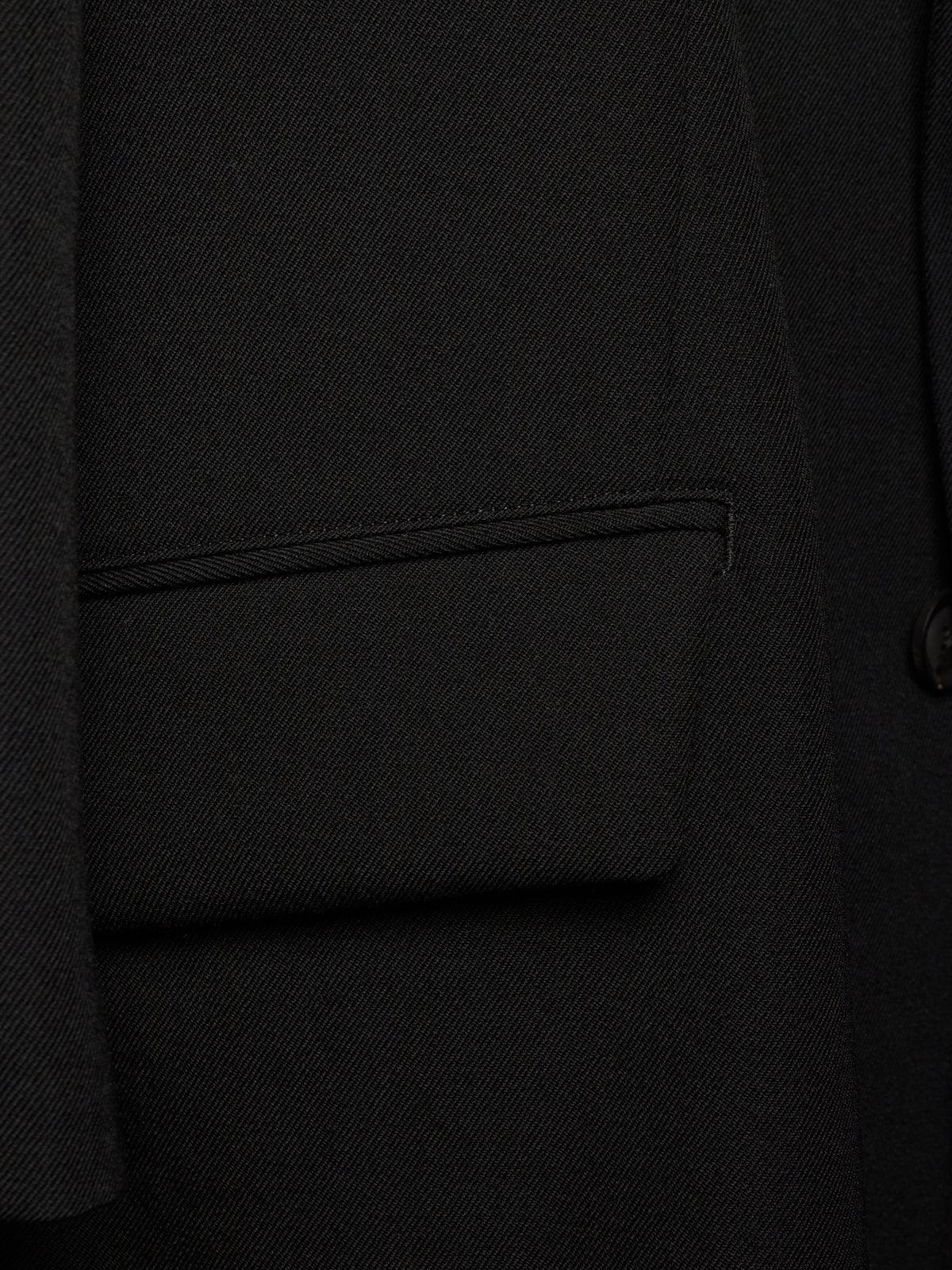 Yohji Yamamoto POUR HOMME AW25 Black Wool Army Gabardine Peak Lapel Oversized Blazer