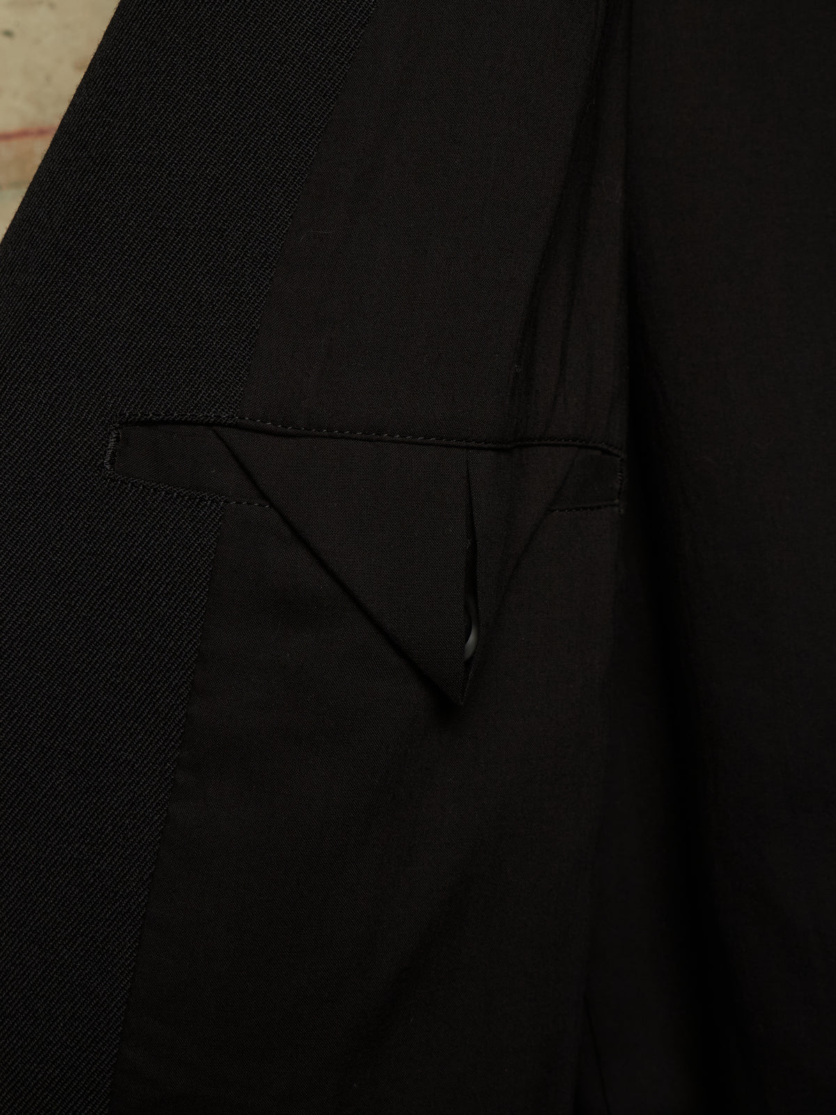 Yohji Yamamoto POUR HOMME AW25 Black Wool Army Gabardine Peak Lapel Oversized Blazer