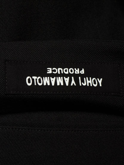 Yohji Yamamoto POUR HOMME AW25 Black Wool Army Gabardine Peak Lapel Oversized Blazer