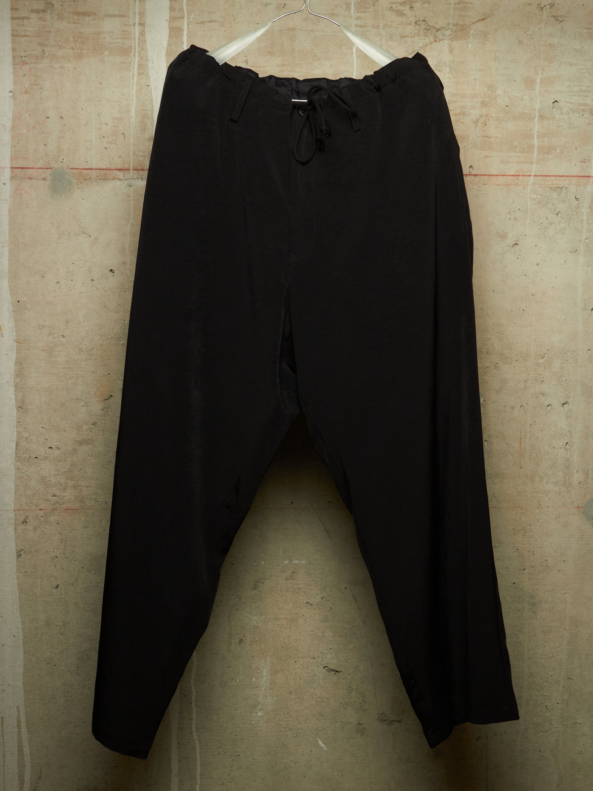 Yohji Yamamoto POUR HOMME AW25 Triacetate Poly Tuxedo Classic Drawstring Trousers