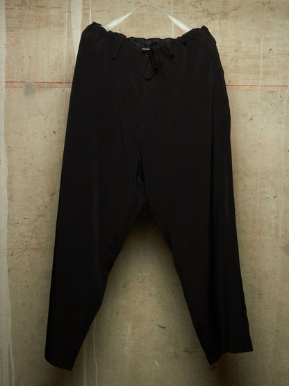 Yohji Yamamoto POUR HOMME AW25 Triacetate Poly Tuxedo Classic Drawstring Trousers