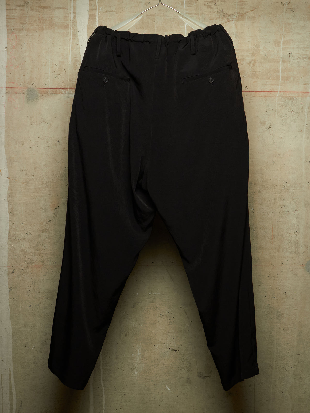 Yohji Yamamoto POUR HOMME AW25 Triacetate Poly Tuxedo Classic Drawstring Trousers