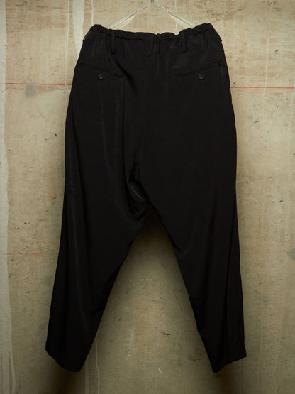 Yohji Yamamoto POUR HOMME AW25 Triacetate Poly Tuxedo Classic Drawstring Trousers