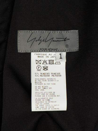 Yohji Yamamoto POUR HOMME AW25 Triacetate Poly Tuxedo Classic Drawstring Trousers