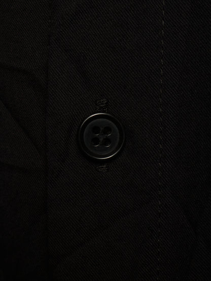 Yohji Yamamoto POUR HOMME SS17 Black Crinkle Effect Staff Member Longline Shirt