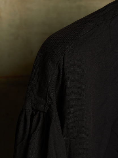 Yohji Yamamoto POUR HOMME SS17 Black Crinkle Effect Staff Member Longline Shirt