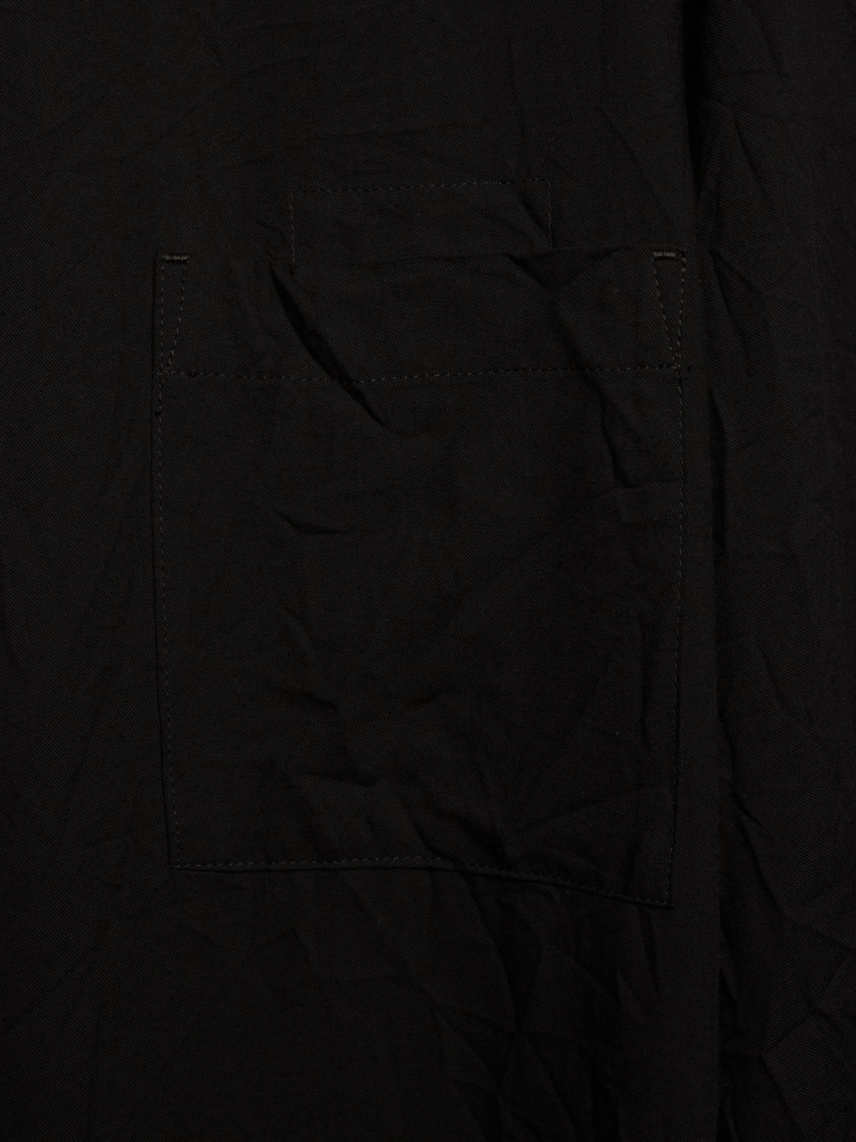Yohji Yamamoto POUR HOMME SS17 Black Crinkle Effect Staff Member Longline Shirt