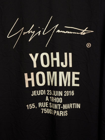 Yohji Yamamoto POUR HOMME SS17 Black Crinkle Effect Staff Member Longline Shirt