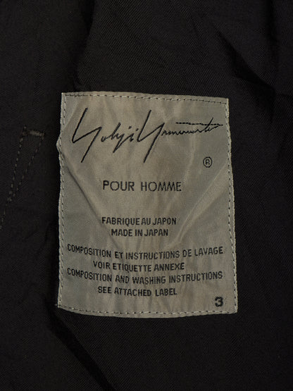 Yohji Yamamoto POUR HOMME SS17 Black Crinkle Effect Staff Member Longline Shirt