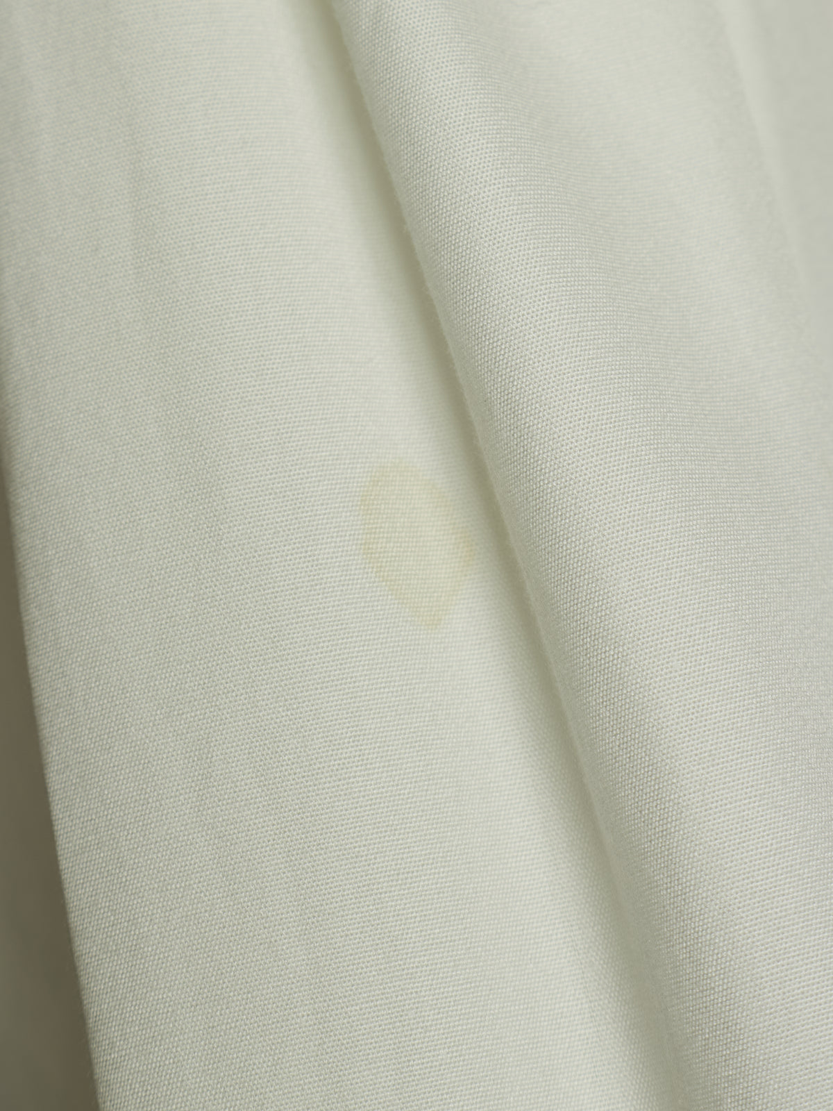 Yohji Yamamoto POUR HOMME SS26 White Cotton Broadcloth Gathered Sleeve Stand Collar Blouse
