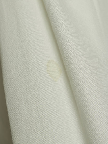 Yohji Yamamoto POUR HOMME SS26 White Cotton Broadcloth Gathered Sleeve Stand Collar Blouse