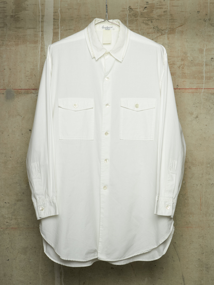 Yohji Yamamoto POUR HOMME 90s Oversized White Triple Collar Utility Shirt