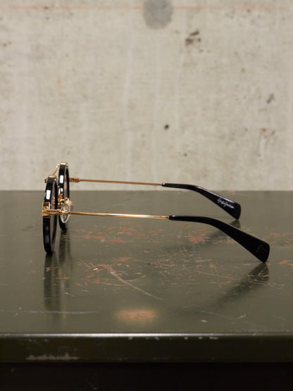 Yohji Yamamoto 'YY5006' CAT3 Gold Toned Black Acetate Rose Tinted Sunglasses