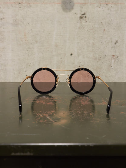 Yohji Yamamoto 'YY5006' CAT3 Gold Toned Black Acetate Rose Tinted Sunglasses