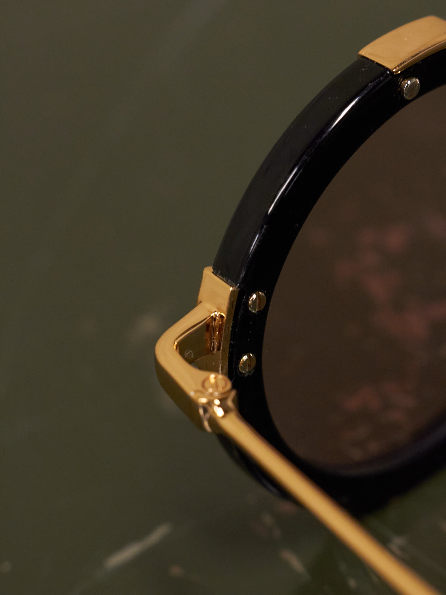 Yohji Yamamoto 'YY5006' CAT3 Gold Toned Black Acetate Rose Tinted Sunglasses