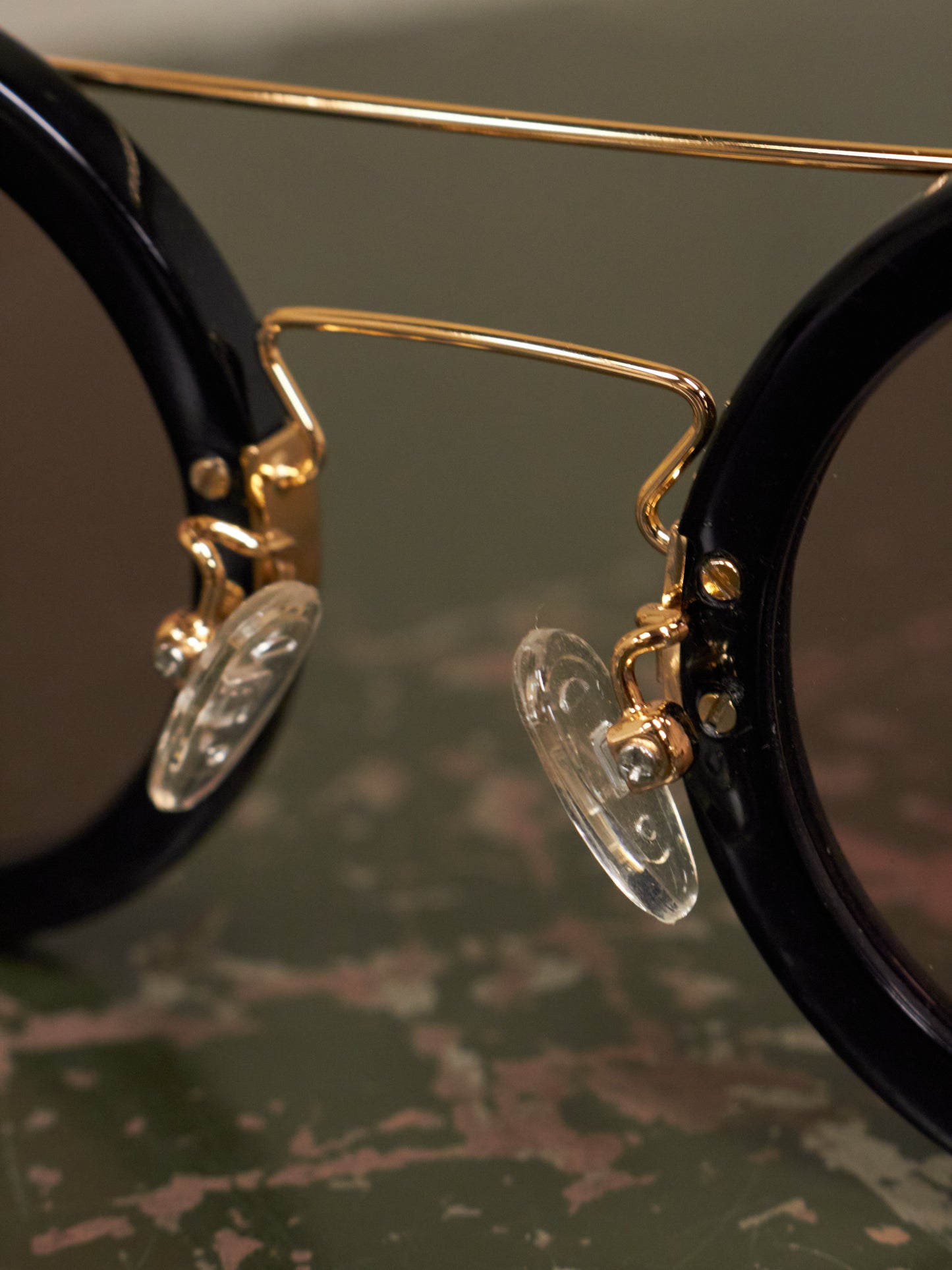 Yohji Yamamoto 'YY5006' CAT3 Gold Toned Black Acetate Rose Tinted Sunglasses