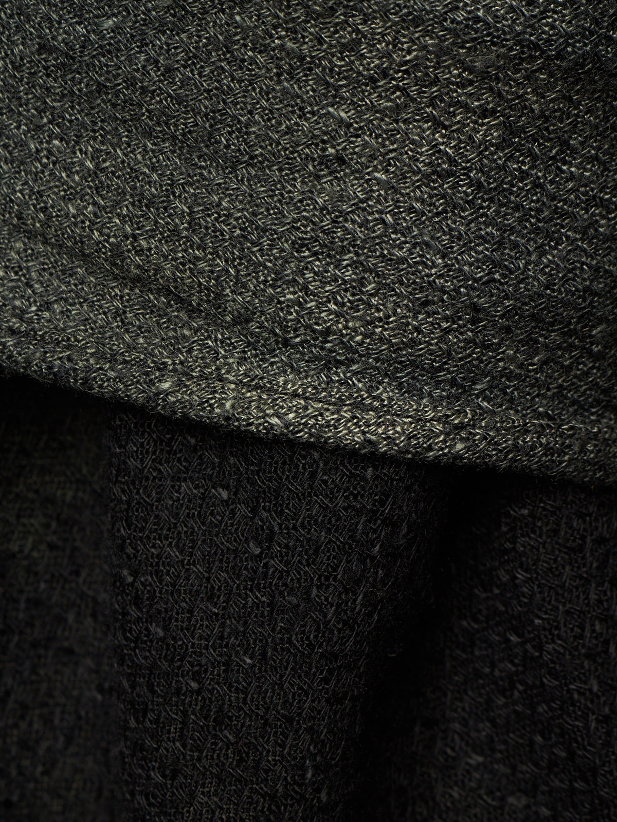 Zam Barrett 2010s Aqua Cotton Linen Black Dipped Dyed Frayed Edge Extra Long Scarf
