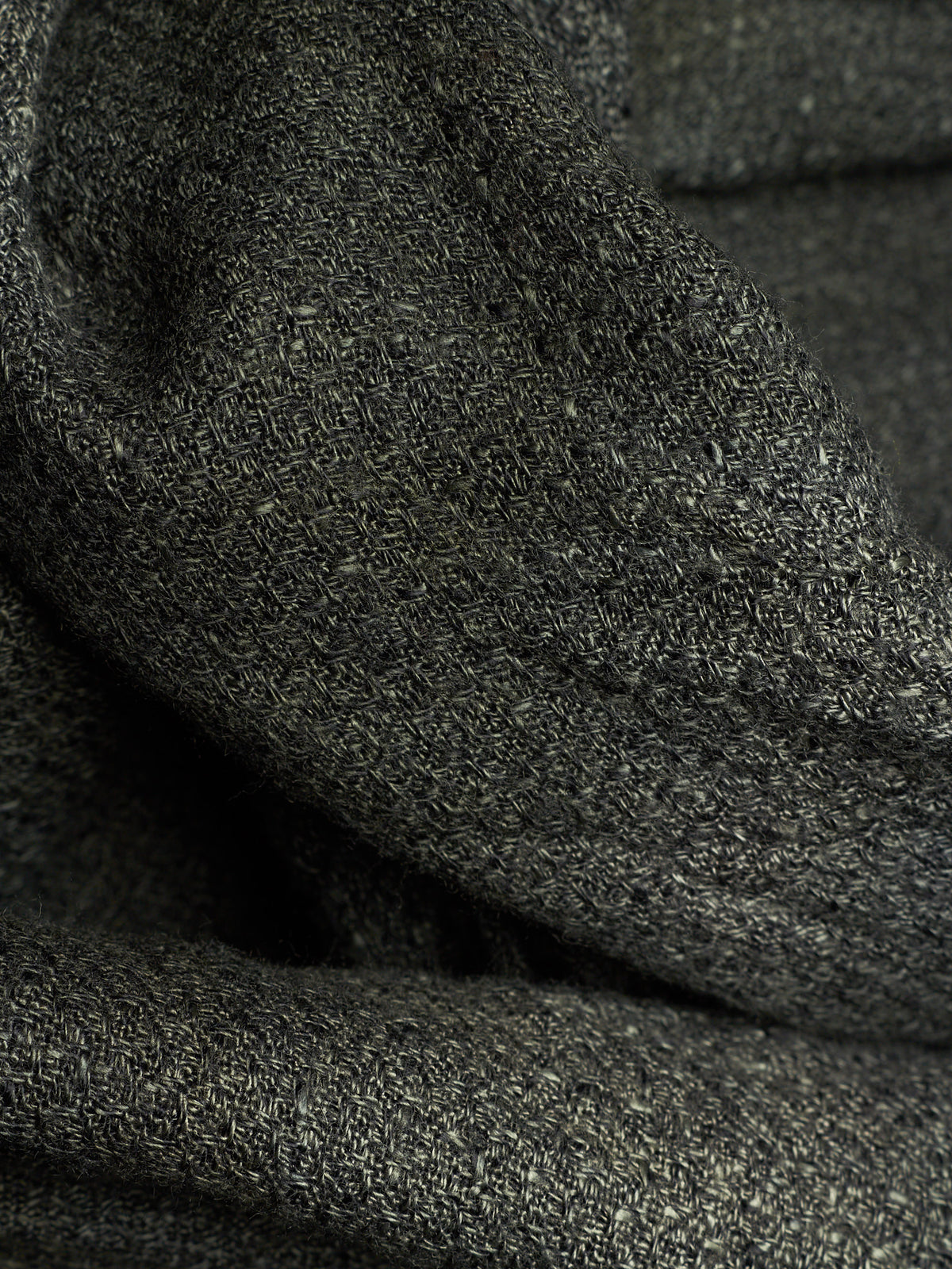 Zam Barrett 2010s Aqua Cotton Linen Black Dipped Dyed Frayed Edge Extra Long Scarf