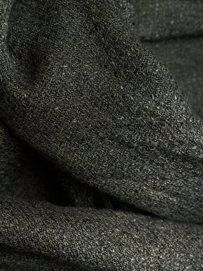 Zam Barrett 2010s Aqua Cotton Linen Black Dipped Dyed Frayed Edge Extra Long Scarf