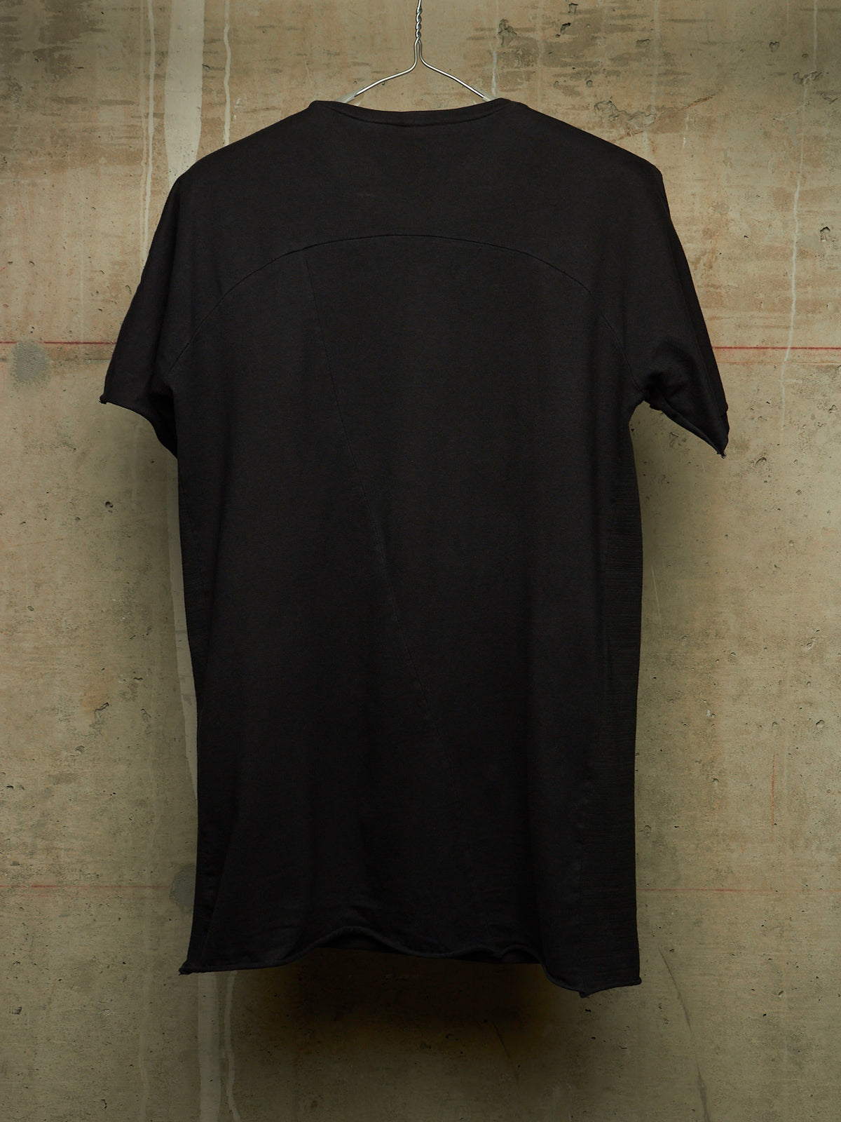 Zam Barrett 2010s Black Striped Rolled Edge Cotton Jersey Raglan T-shirt
