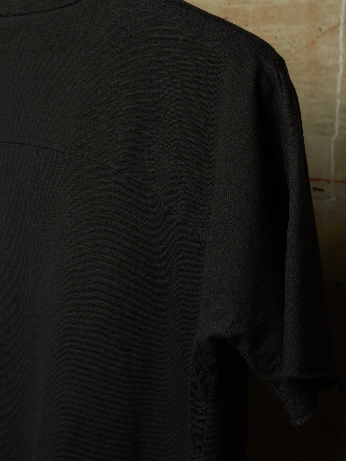 Zam Barrett 2010s Black Striped Rolled Edge Cotton Jersey Raglan T-shirt