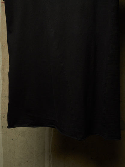 Zam Barrett 2010s Black Striped Rolled Edge Cotton Jersey Raglan T-shirt