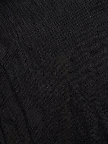 Zam Barrett 2010s Navy Lightweight Woven Cotton Frayed Edge Scarf