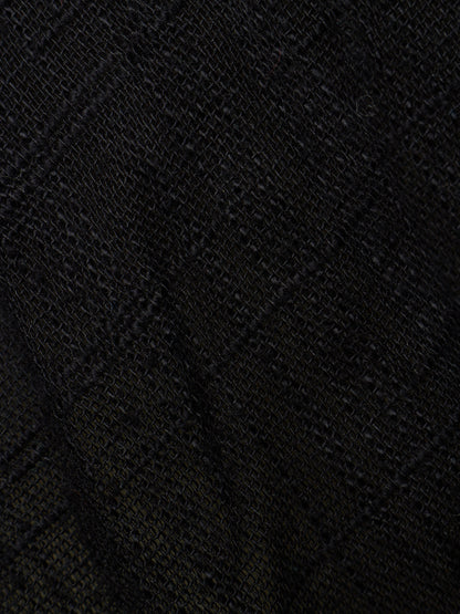 Zam Barrett 2010s Navy Lightweight Woven Cotton Frayed Edge Scarf