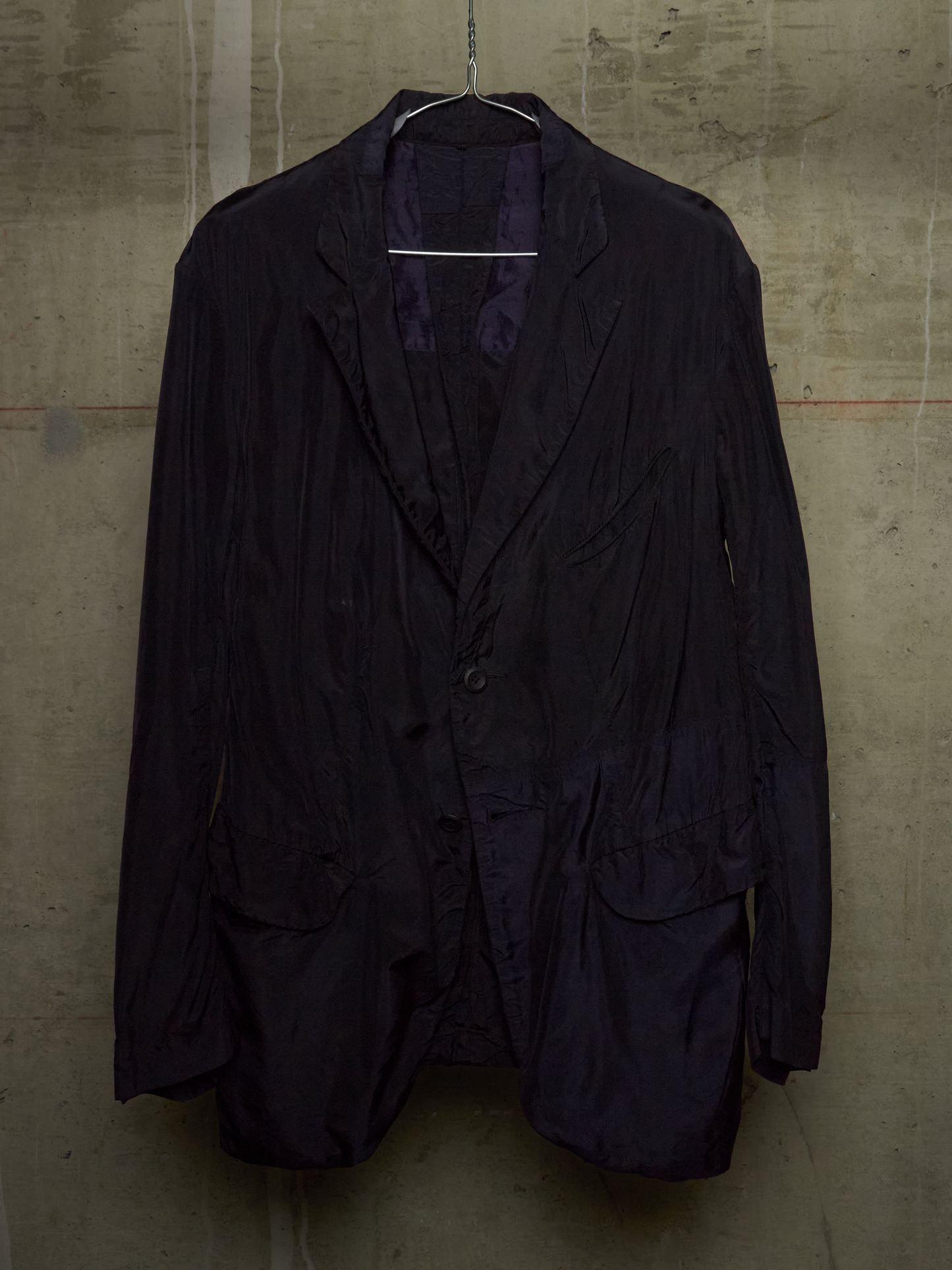 ZIGGY CHEN SS16 Black Dark Navy Panelled Unlined Curpo Blazer