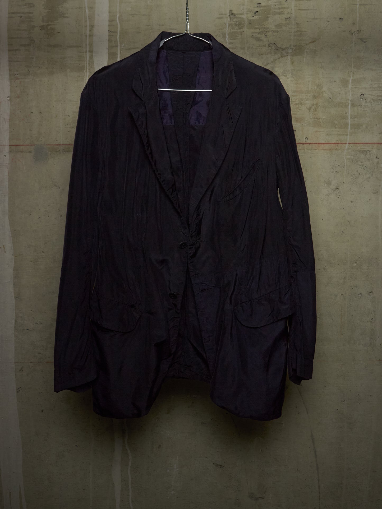 ZIGGY CHEN SS16 Black Dark Navy Panelled Unlined Curpo Blazer