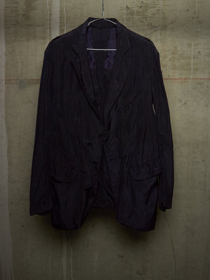 ZIGGY CHEN SS16 Black Dark Navy Panelled Unlined Curpo Blazer