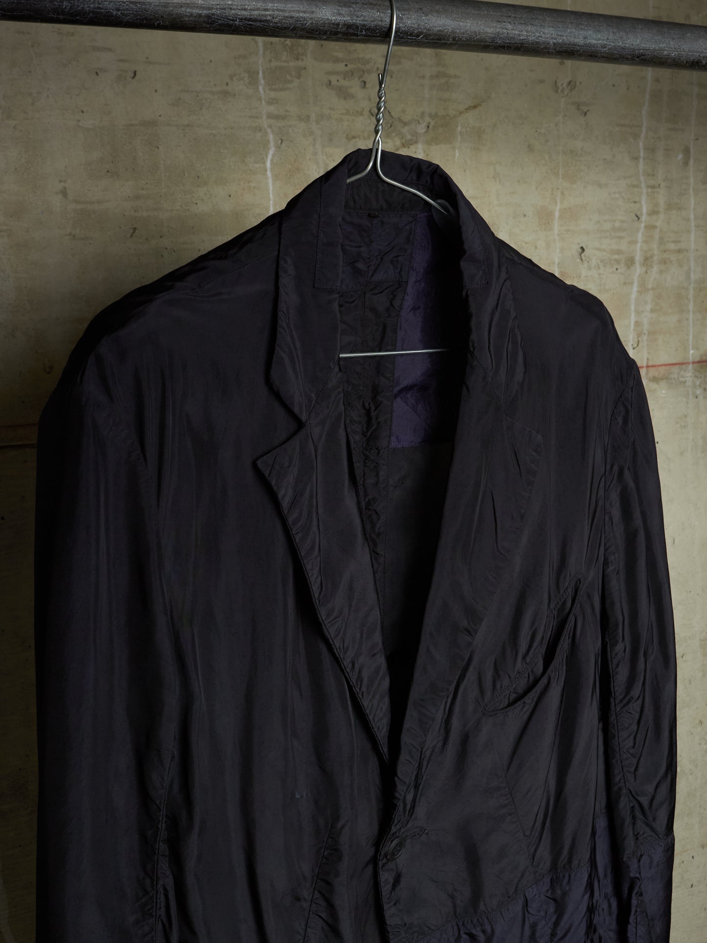 ZIGGY CHEN SS16 Black Dark Navy Panelled Unlined Curpo Blazer