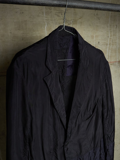 ZIGGY CHEN SS16 Black Dark Navy Panelled Unlined Curpo Blazer