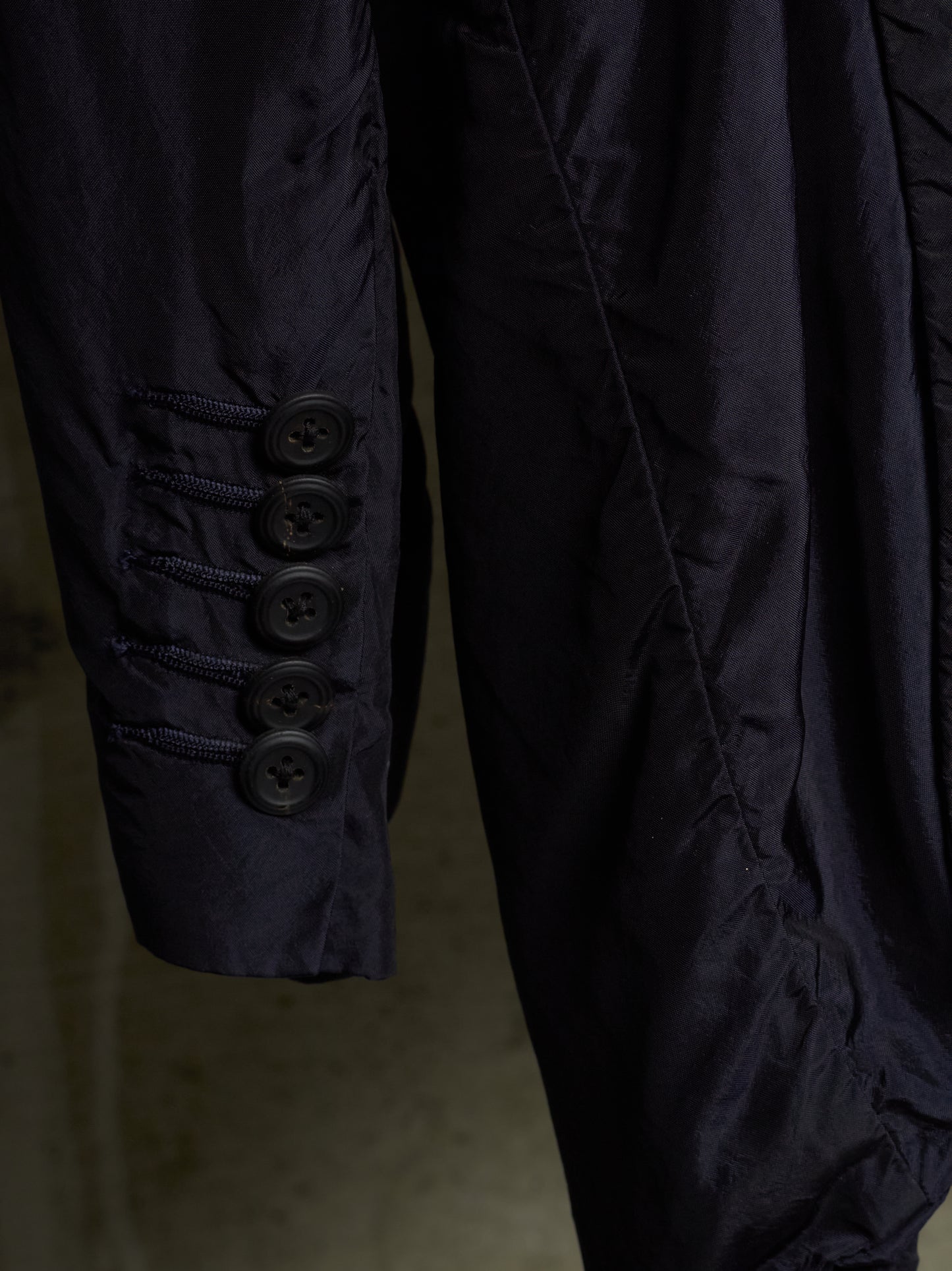 ZIGGY CHEN SS16 Black Dark Navy Panelled Unlined Curpo Blazer