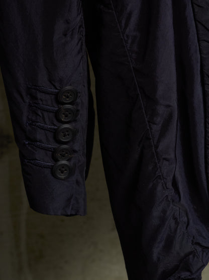ZIGGY CHEN SS16 Black Dark Navy Panelled Unlined Curpo Blazer
