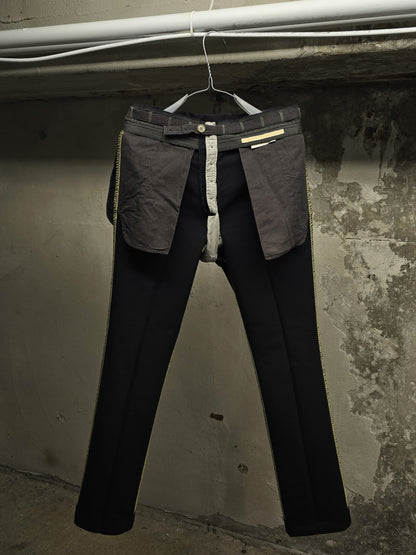 Carol Christian Poell SS06 'PM/2104 RIGHT/10' Yellow Overlock Stitch Classic Trousers detail | DRIEW GARMENTS