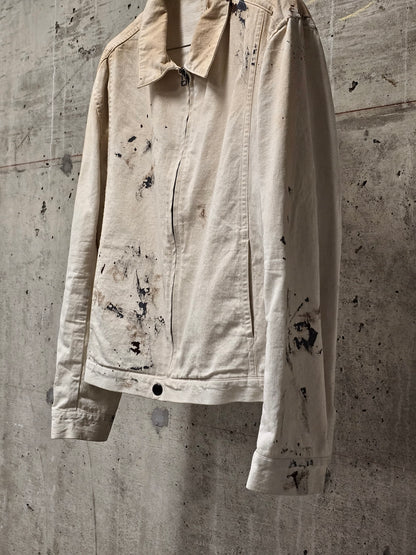 Individual Sentiments SS24 Hand Painted Slub Cotton Front Zip Blouson