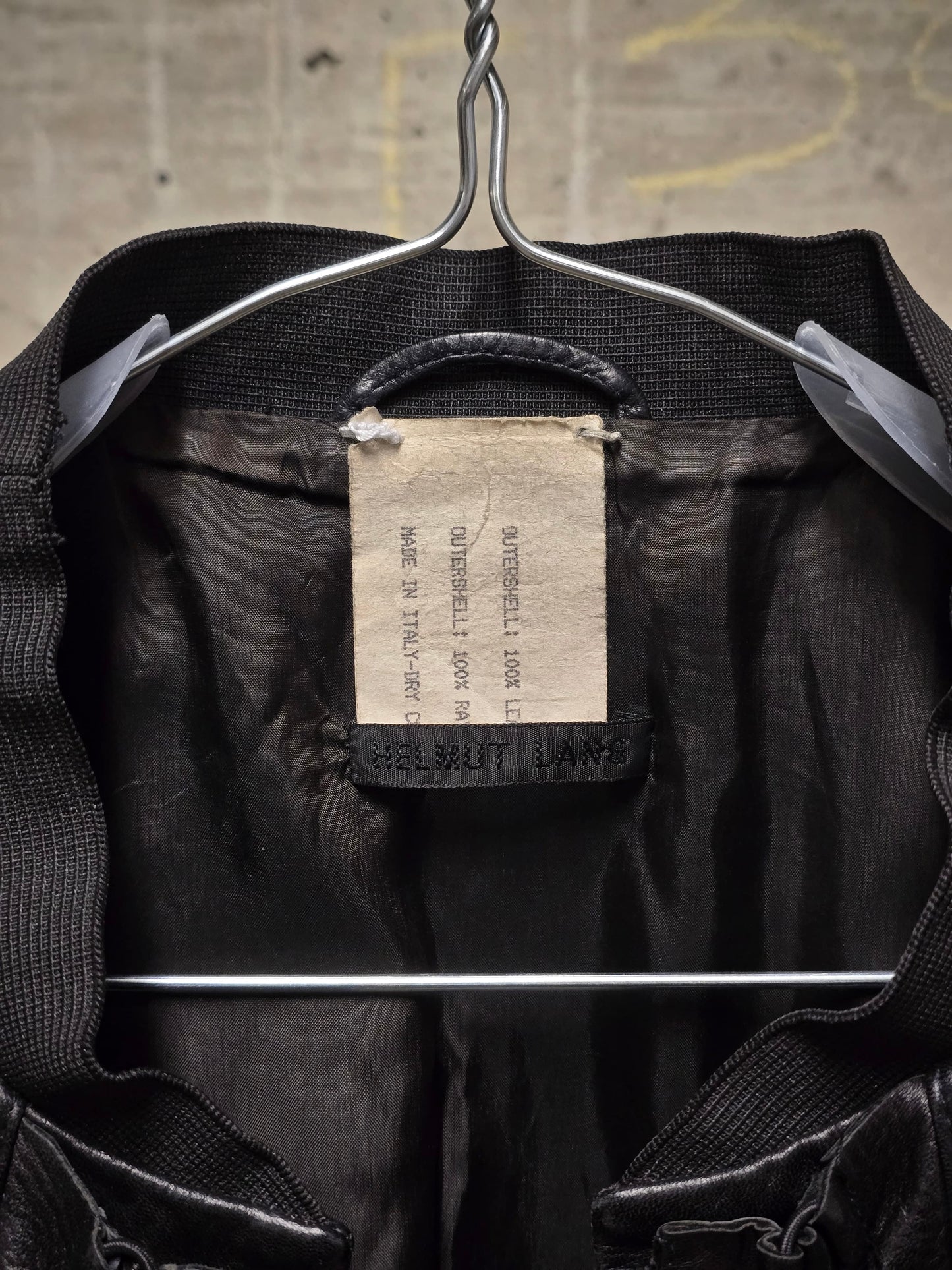 *SAMPLE* Helmut Lang SS01 Bungee Cord Cut Out Lambskin Leather Jacket