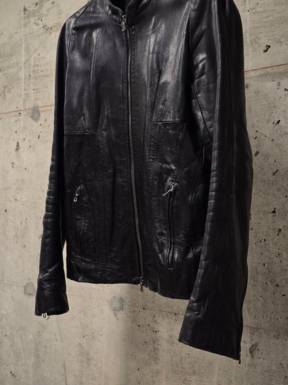 Julius_7 AW09 "7th Morning" Raglan Cow Leather Rider Jacket