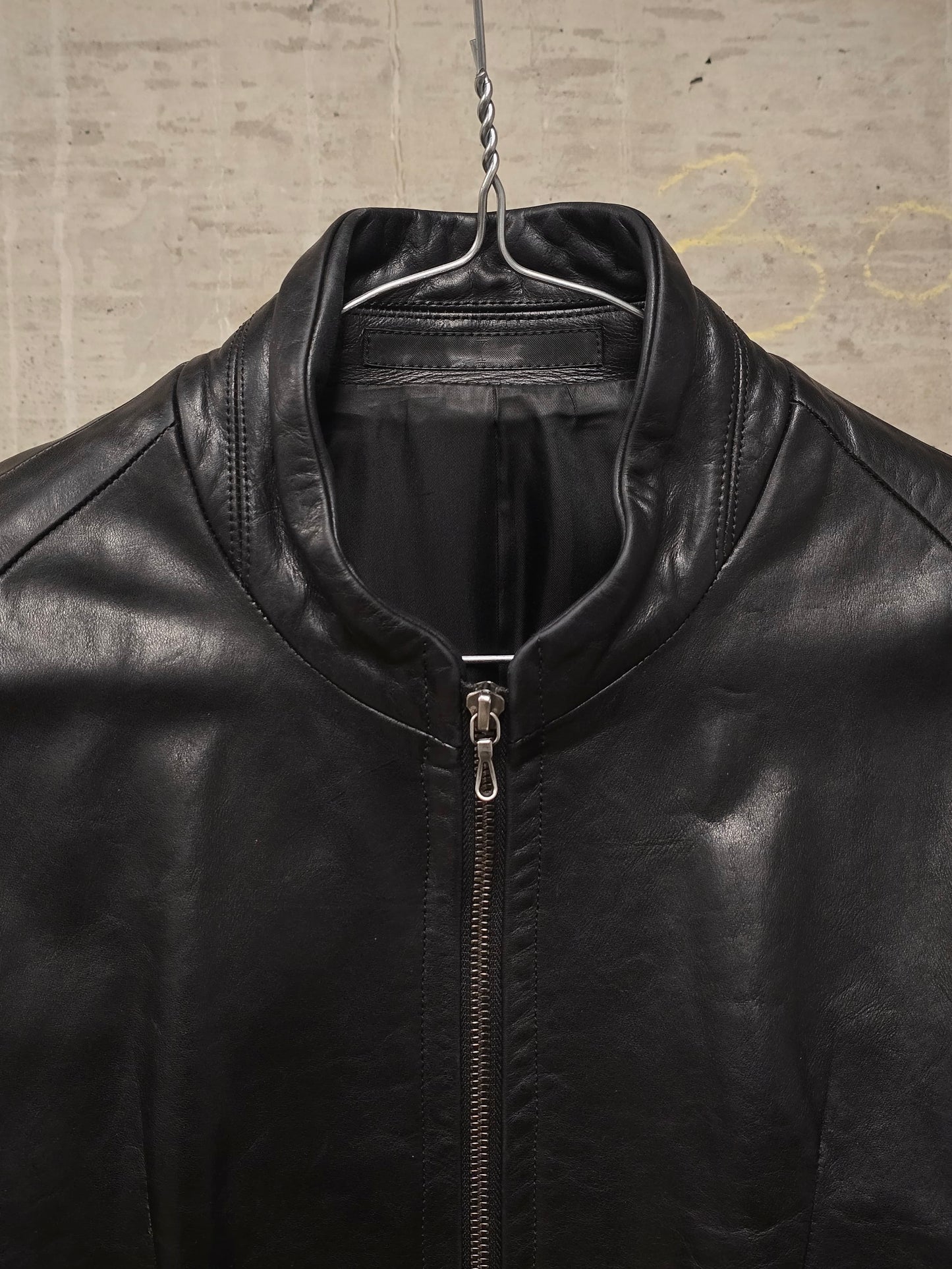 Julius_7 AW09 "7th Morning" Raglan Cow Leather Rider Jacket