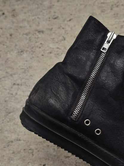 Rick Owens AW12 “MOUNTAIN” Reverse Cow Leather High Top Ramones Sneakers