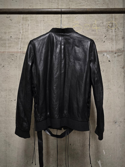 *SAMPLE* Helmut Lang SS01 Bungee Cord Cut Out Lambskin Leather Jacket