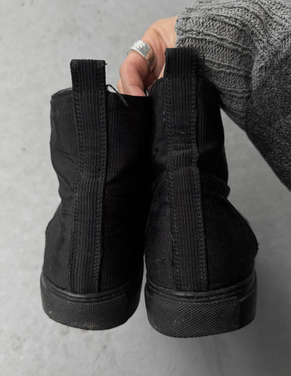 Ann Demeulemeester Black Ribbed Textile Sneakers