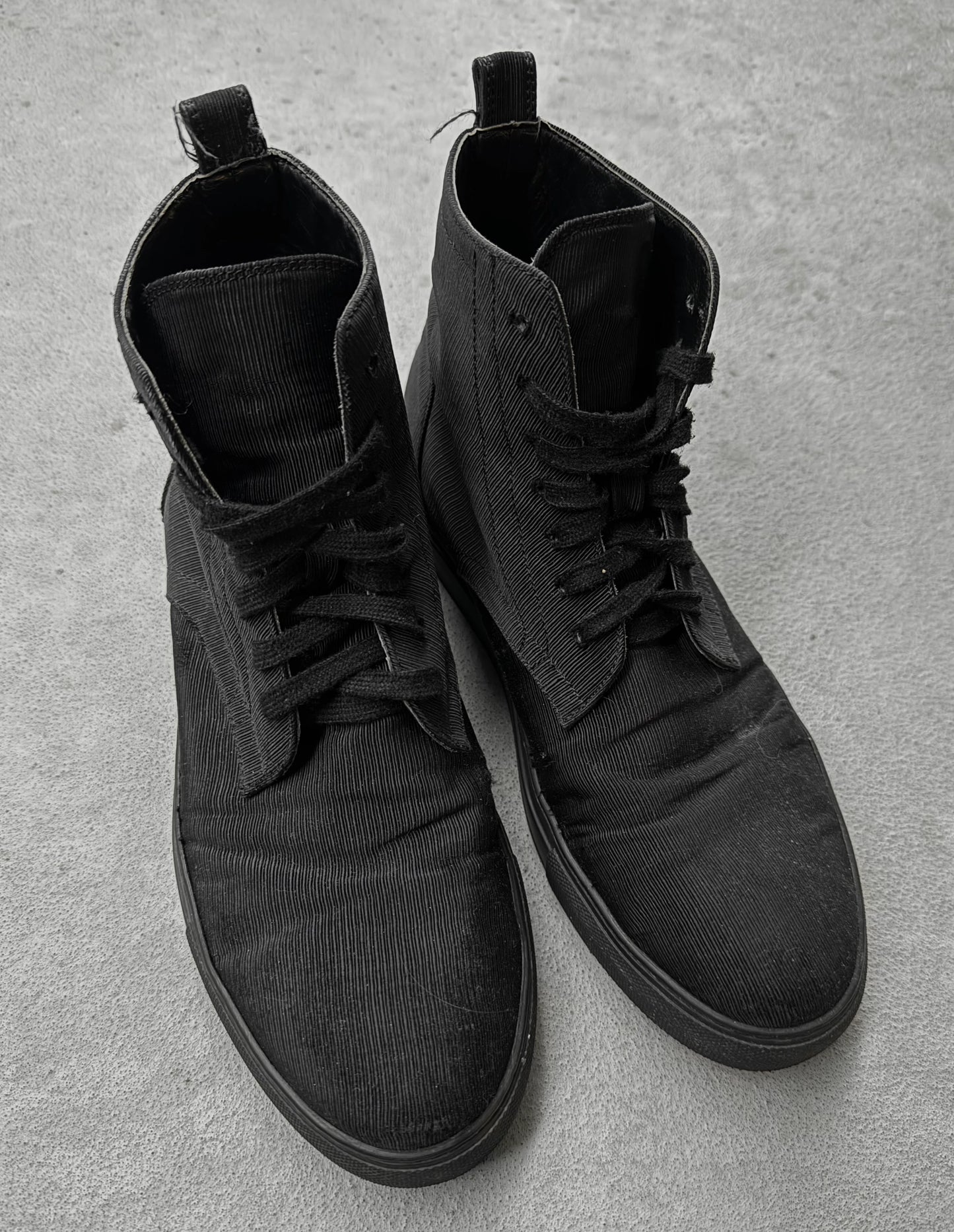 Ann Demeulemeester Black Ribbed Textile Sneakers