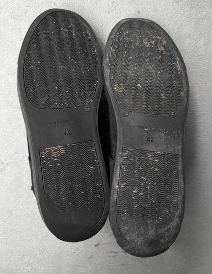 Ann Demeulemeester Black Ribbed Textile Sneakers